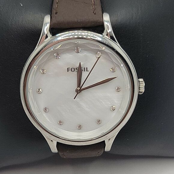 Fossil Laney BQ3390 Women's Brown Leather Analog Dial Quartz Wrist Watch BC71 - Picture 1 of 11